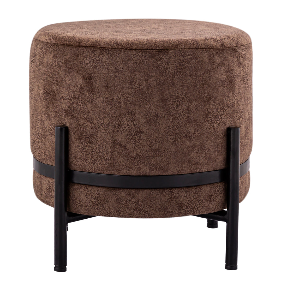 Suede-look stool pouffe Ø 35 H 37 cm