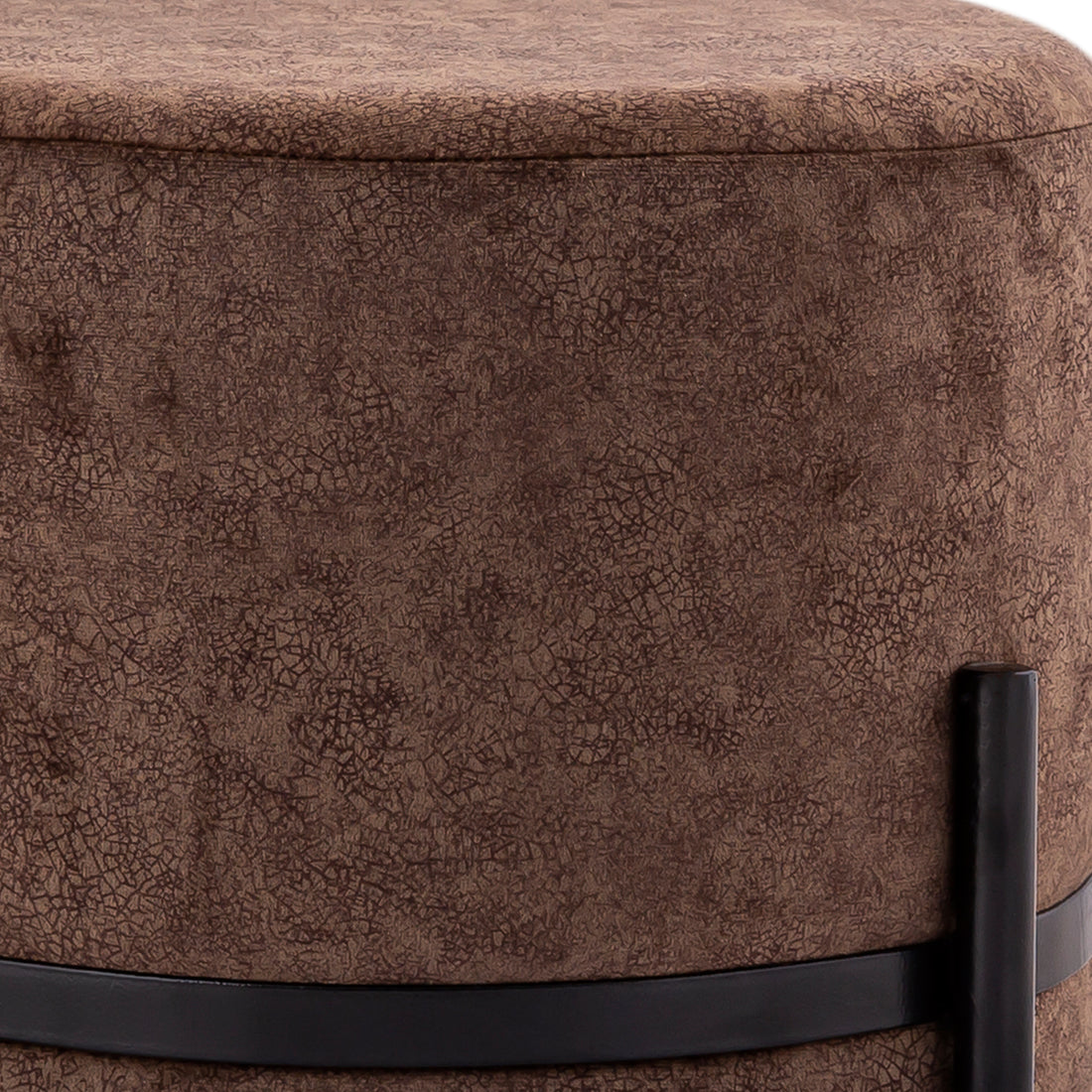 Suede-look stool pouffe Ø 35 H 37 cm