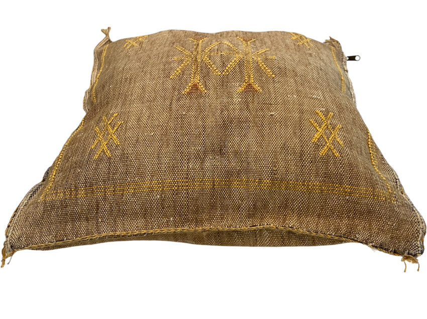 Moroccan Cactus Silk Sabra decorative pillow brown