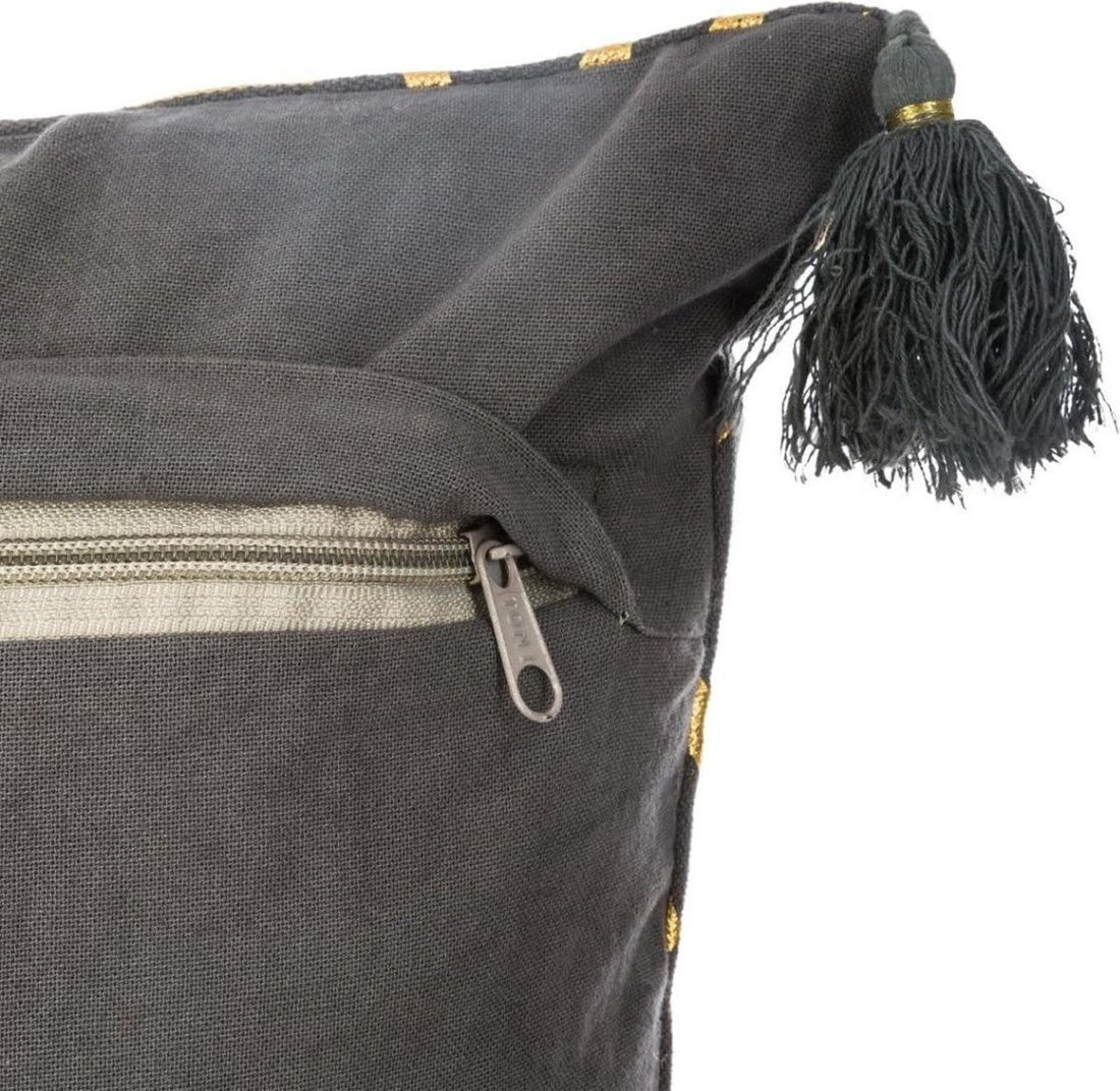 Cushion Geometry Tassels Grey (excl. filling)