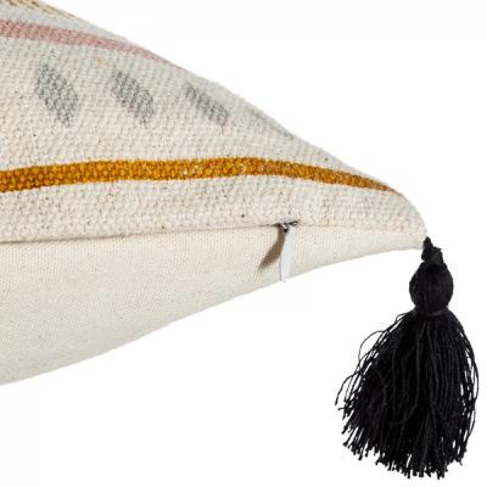 Ethnic Pom-Pom Cushion Cover