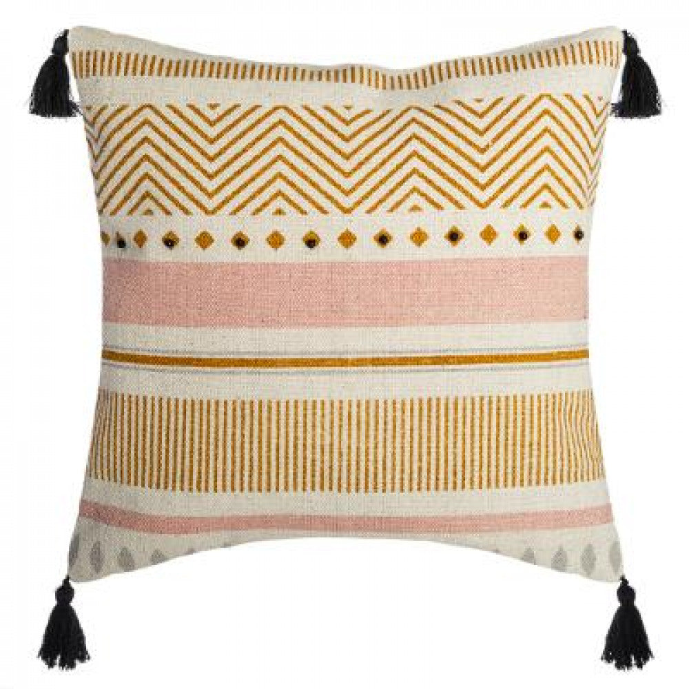 Ethnic Pom-Pom Cushion Cover