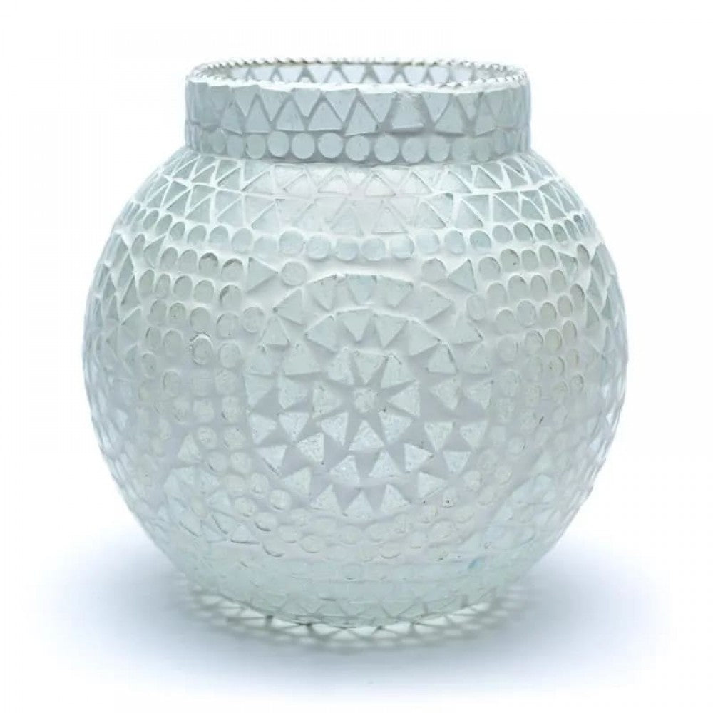 Photophore mosaïque blanc 18 CM