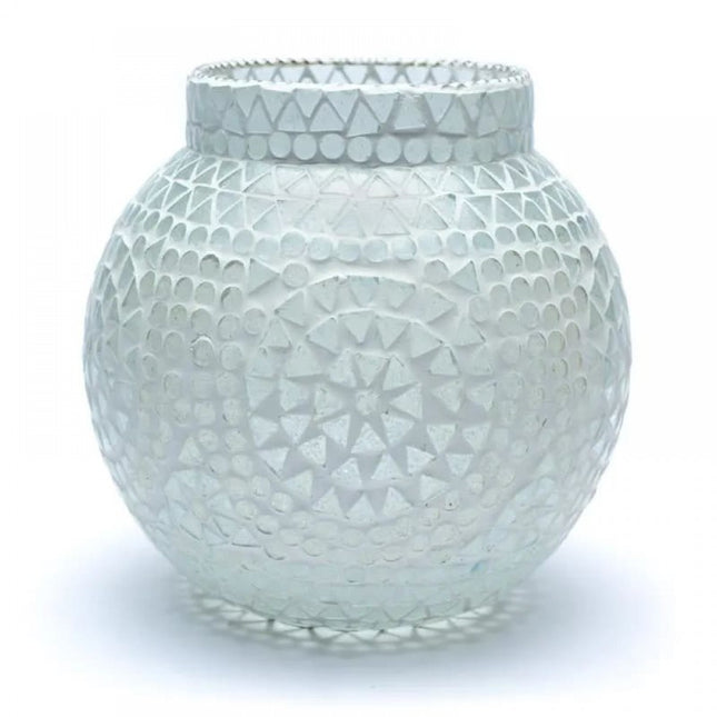 Mosaik Teelichthalter weiß 18 CM