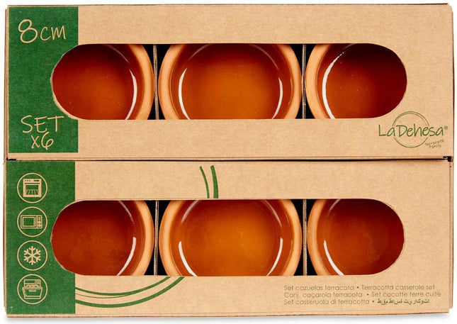 La Dehesa - Set 6x tapas creme brulee schaaltjes terracotta - bruin 8 cm