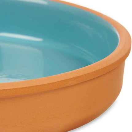La Dehesa - Tapas/hapjes serveren/oven schaal terracotta/blauw 23x4 cm