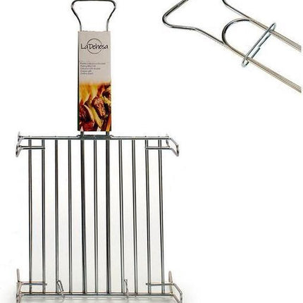 La Dehesa BBQ/barbecue braadrooster - grill verhoger - metaal - 32 x 32 x 8 cm - vlees/vis/groente