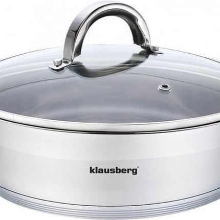 Flacher Kochtopf - mit Deckel - 4,6L - Ø26 cm - Edelstahl - Induktion - alle Herdarten