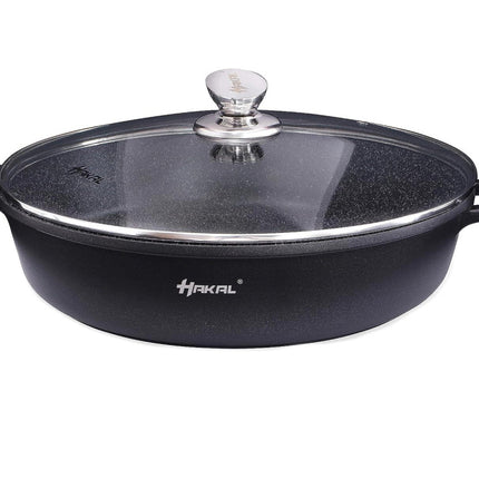 Marmor-Beschichtung Niedriger Topf mit Deckel