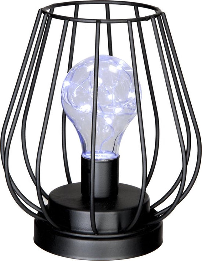 Art Deco tafellamp - zwart ijzerdraad model - incl. ledlamp