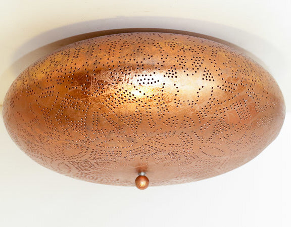 Plafonnier oriental filigrane 38 cm - cuivre vintage