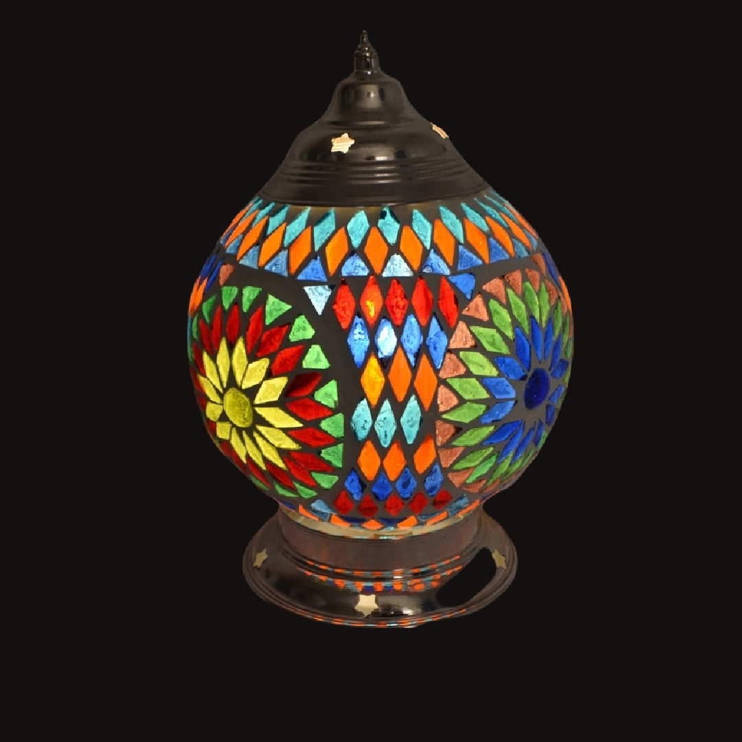 Lampe de table méditerranéenne mosaïque Ø 15 cm