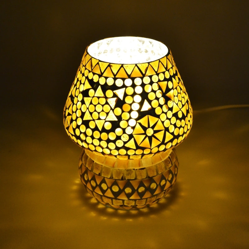 Lampe de table méditerranéenne Ø 13 brun-beige
