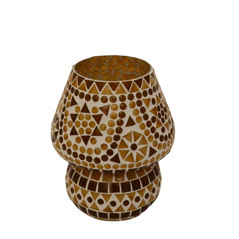 Lampe de table méditerranéenne Ø 13 brun-beige