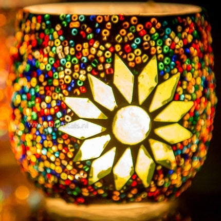 Mediterraner Teelichthalter Blume - Mehrfarbig