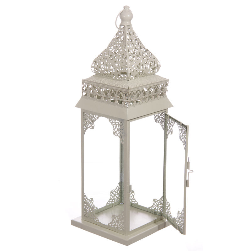 Detailed Moroccan Lantern, Cream