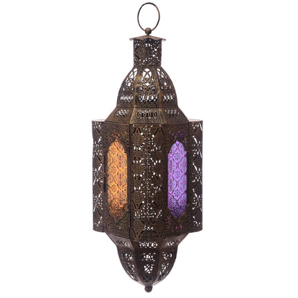 Hangende Marokkaanse Lantaarn Goudkl. effect lijstwerk
