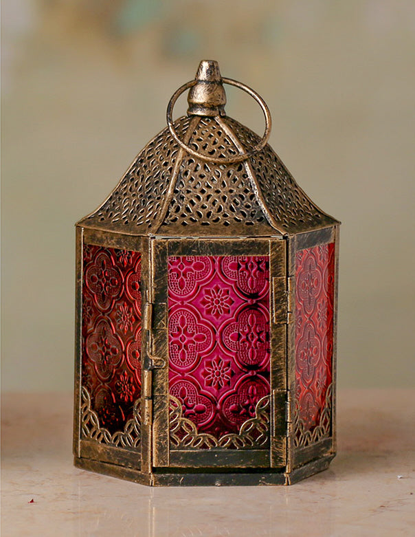 Lantern Metal Glass 6 Sides
