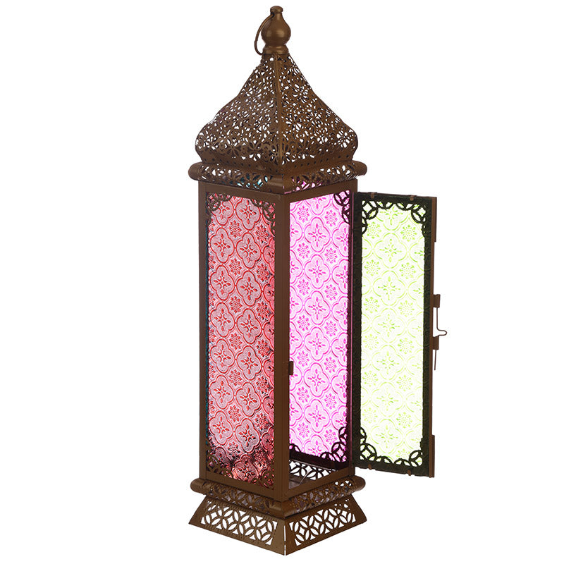 Large gold-colored Moroccan lantern