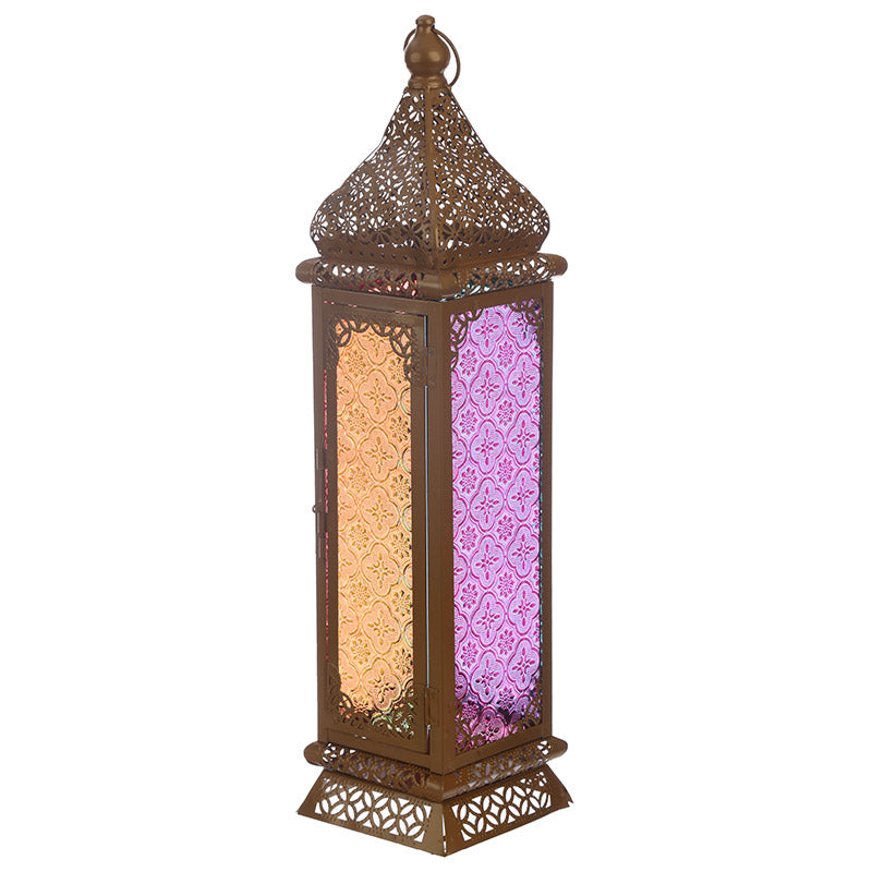 Large gold-colored Moroccan lantern