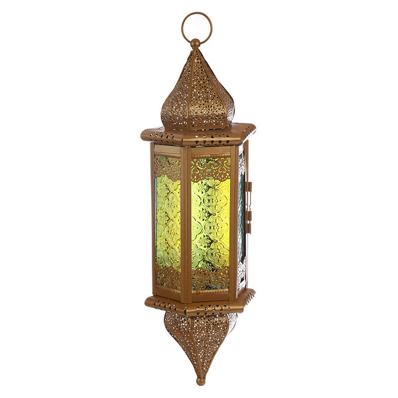 Grande suspension dôme Dorée Lanterne Marocaine