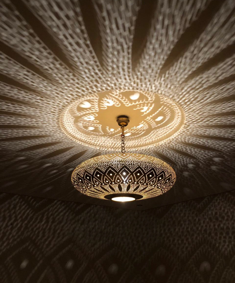 Moroccan handmade designer filigree pendant lamp
