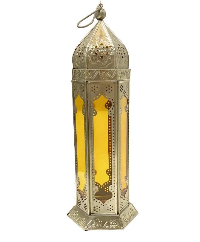 Moroccan Oriental Metal & Glass Lantern
