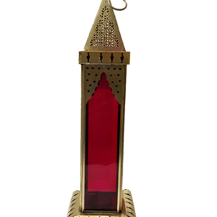 Marokkaanse lantaarn goud - rood glas