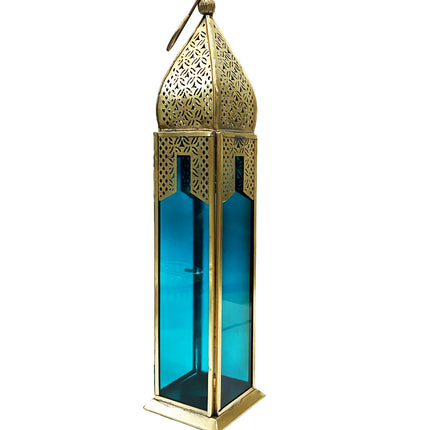 Marokkanische Glaslaterne blaues Glas