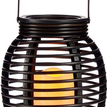 Zwart Kunststof LED Kaarslantaarn Donkerbruin 20 Cm