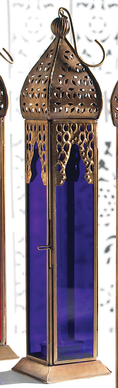 Longue lanterne marocaine en verre