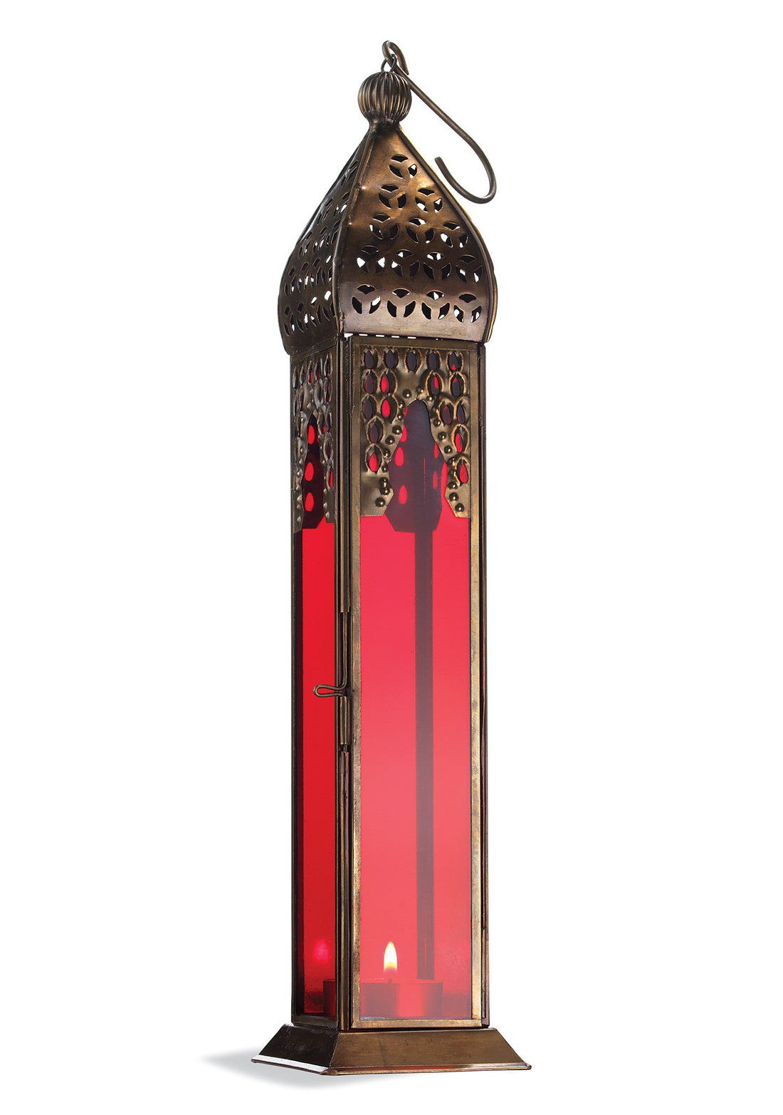Longue lanterne marocaine en verre