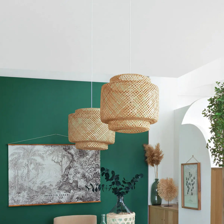 Suspension tressée Bambou - Ø40 x 38 cm