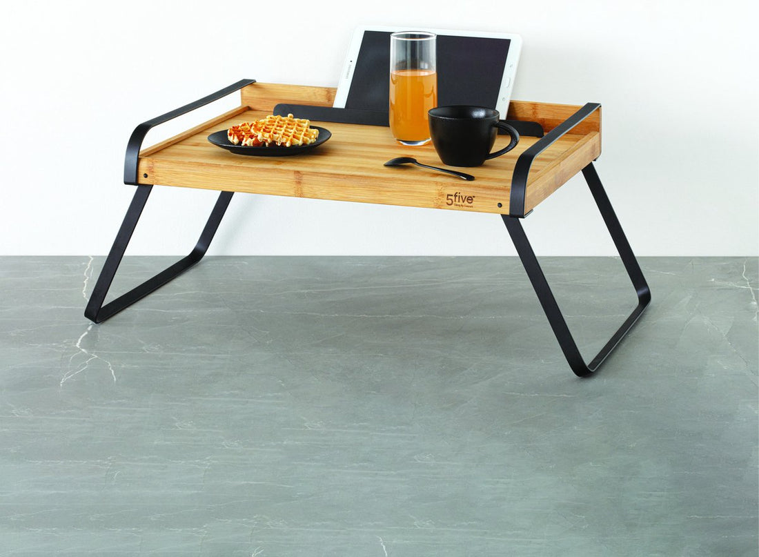 Petit-déjeuner au lit - table d'appoint pour ordinateur portable - plateau Nera 51 x 38 cm