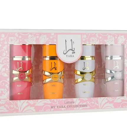 Lattafa Yara Collection EDP Damenduftset – 4x25ml – Yara, Yara Moi, Tous & Candy – Blumig, Fruchtig, Gourmand