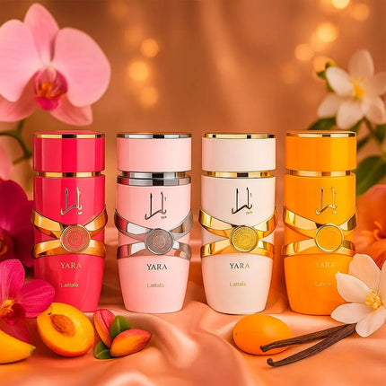Lattafa Yara Collection EDP Damenduftset – 4x25ml – Yara, Yara Moi, Tous & Candy – Blumig, Fruchtig, Gourmand