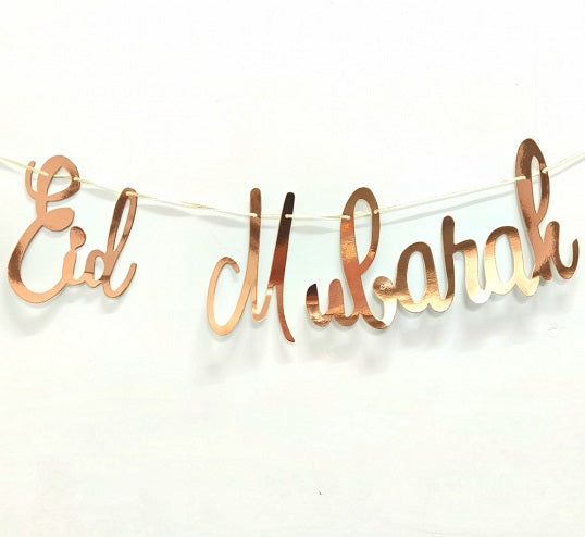 Eid Mubarak Letter Bunting Rose Gold