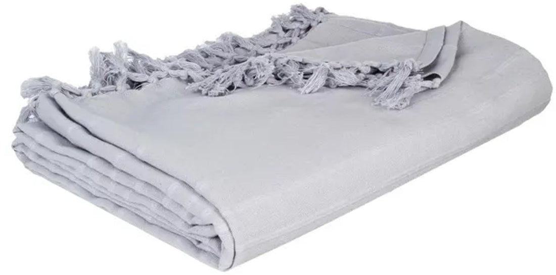 Couvre-lit en coton gris clair 160 x 220 cm