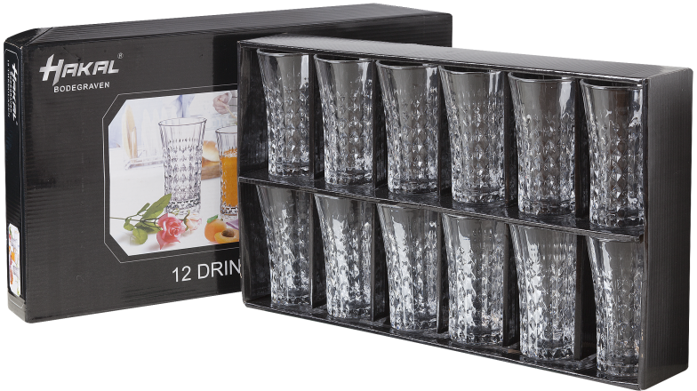 12x Long drink glass in crystal glass - 36cl