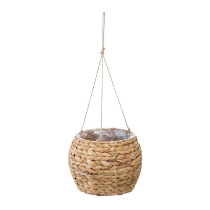 Hangende Rieten Manden waterhyacint Naturel beige Set van 2