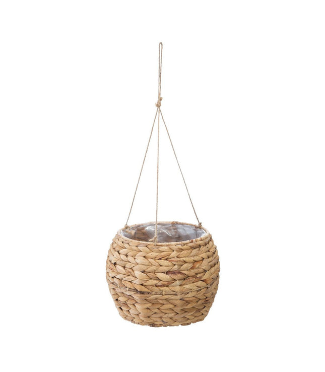 Hangende Rieten Manden waterhyacint Naturel beige Set van 2