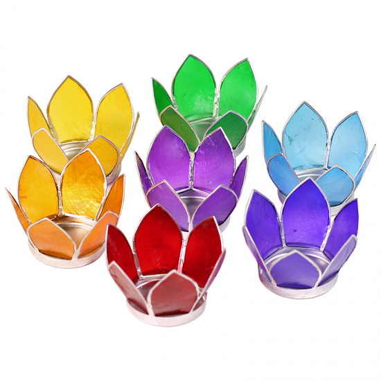 Lotus Windlicht-Set, 7-teilig, klein