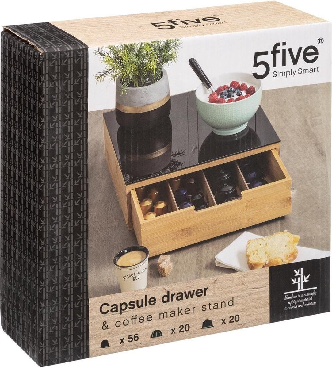 Support de capsules de café de luxe - Bambou