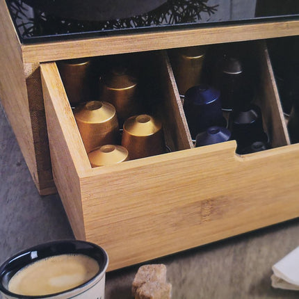 Luxuriöser Kapselhalter für Kaffeekapseln - Bambus
