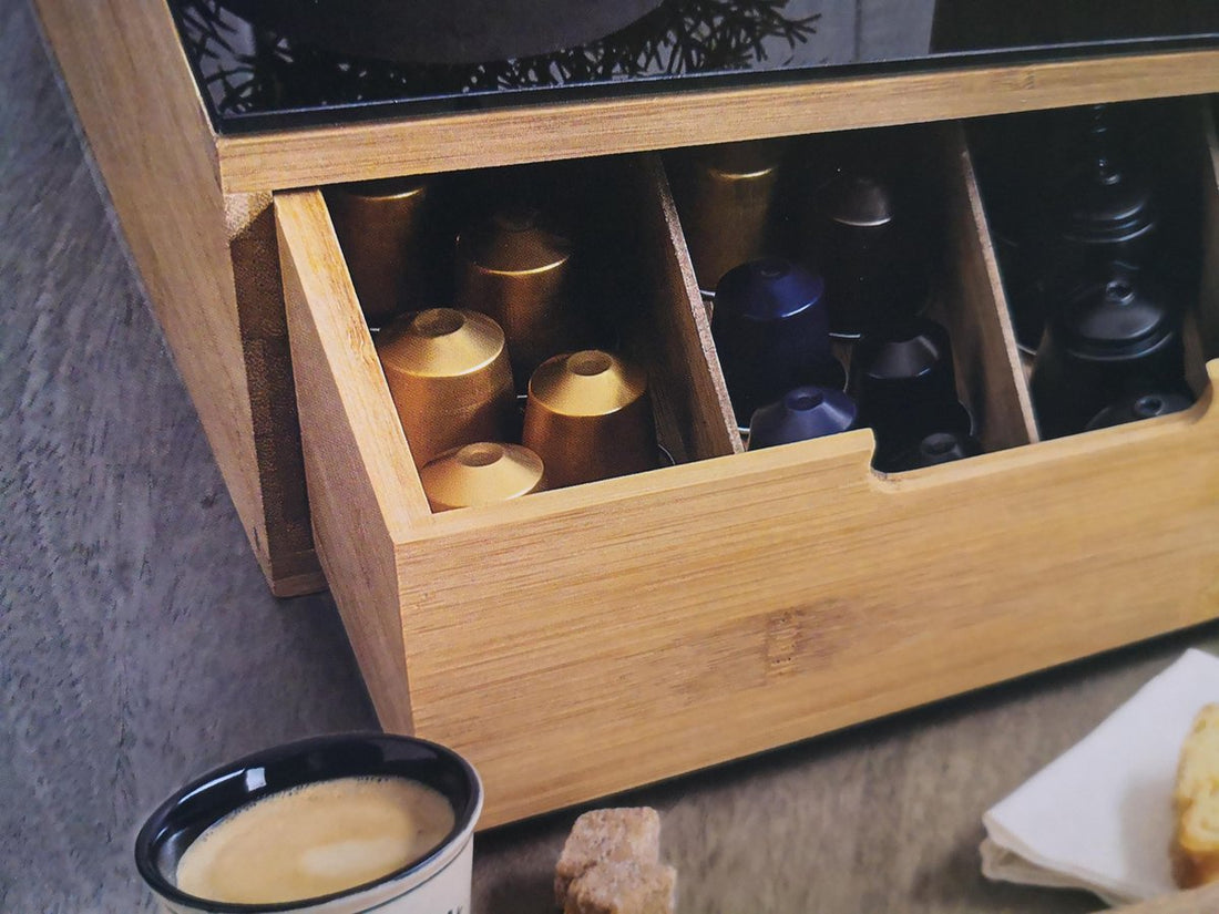 Support de capsules de café de luxe - Bambou