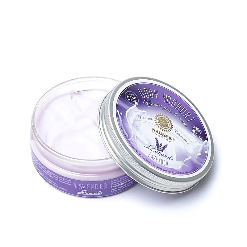 Saules Fabrika geschenkset lavendel – douchegel, scrub, bodyyoghurt en zeep – foto 4