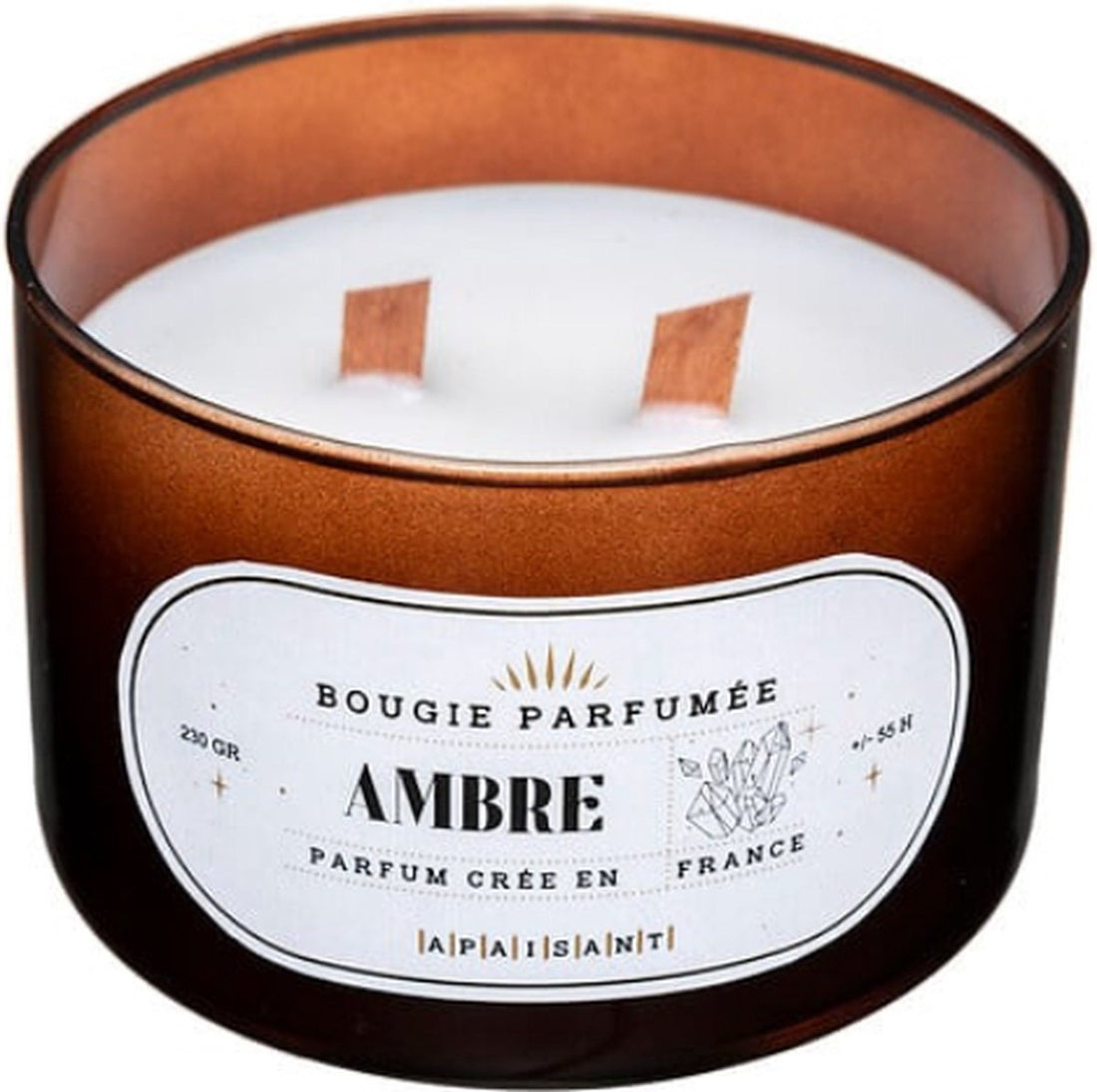 Coffret Cadeau de 3 Bougies Parfumées de Luxe – Patchouli, Ambre et Jasmin – Mèche en Bois Crépitante