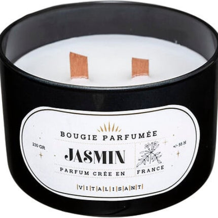 Luxus Duftkerzen Geschenkset 3er-Pack – Patchouli, Amber und Jasmin – Knisterdocht aus Holz