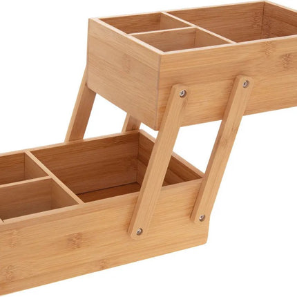 Luxuriöser Make-up Organizer mit 2 Etagen – Bambusholz