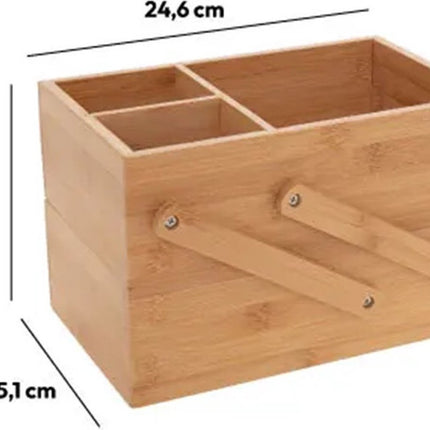 Luxuriöser Make-up Organizer mit 2 Etagen – Bambusholz